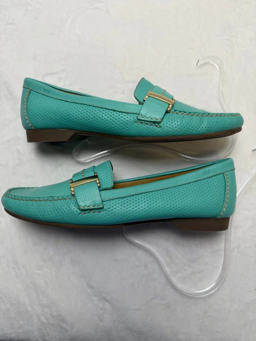 Peter Millar Perforated Leather Driving Loafers 8 Preppy Resort Travel Comfort - Picture 5 of 11